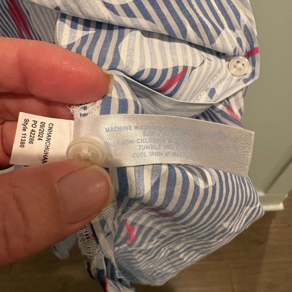 Southern Tide Cabana Cover Up Shirtdress Medium Blue White‎ Floral Stripe Beach - Picture 13 of 15